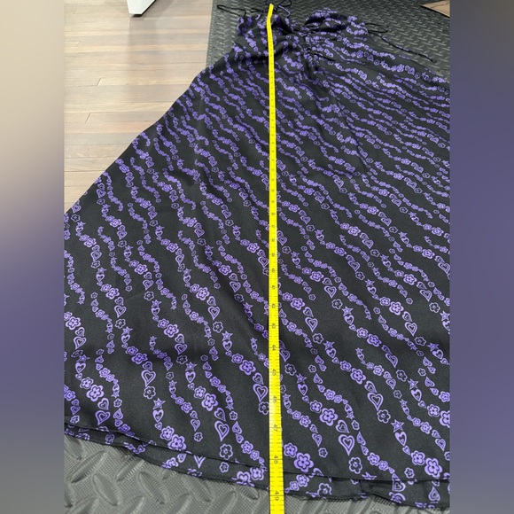 526. NWT! Sandro Black and Purple Ruched V-Neck Maxi Dress - Picture 8 of 8